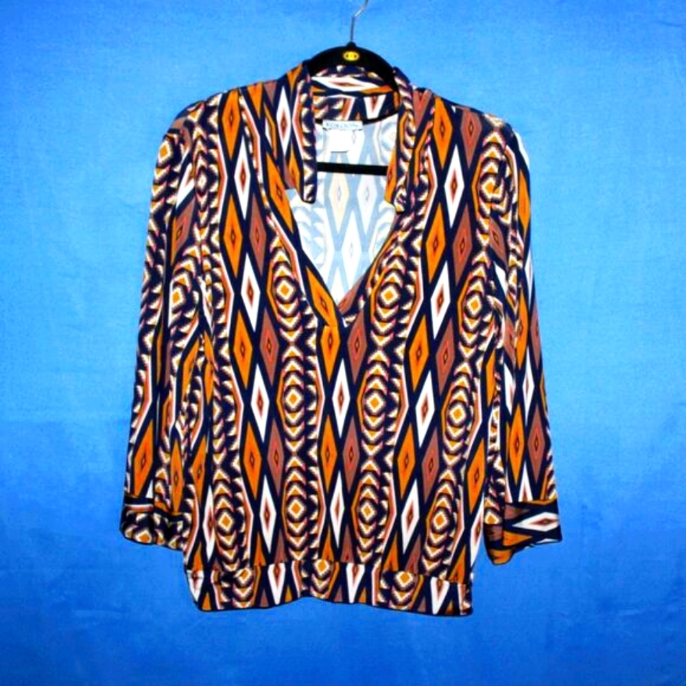 KOKOON Geometric Print V-Neck Blouse S